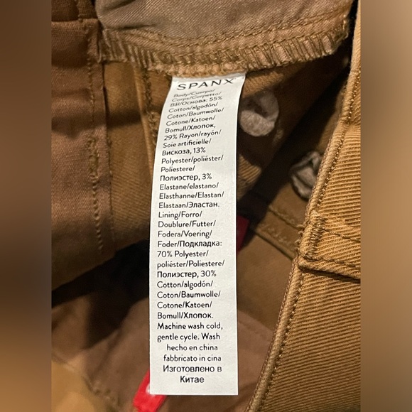 Spanx Stretch Twill Cargo Pant Honey Glow Size Medium Tall NEW - Picture 8 of 11